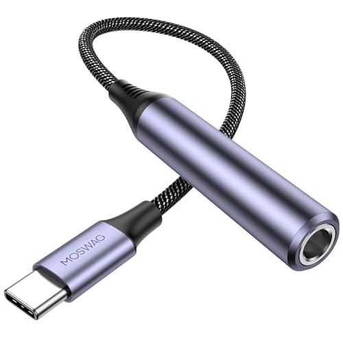 MOSWAG USB Type C to 14 Headphone Adapter USB C to 635mm TRS Audio Cable Stereo Jack Audio AUX Adapter Compatible with Amplifiers Mixer Home Theater Smartphones Laptop 635mm Headphones - Image 1