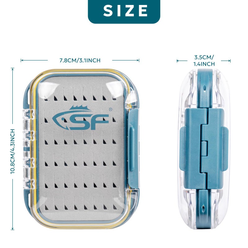 Sf Small Waterproof Fly Box Double Sided Floating Fly Fishing Case Storage For Nymph Wet Dry Fly Flies Easy Grip Foam - Image 2