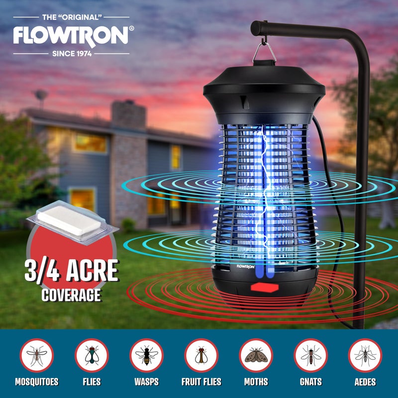 Flowtron Outdoor Bug Zapper | 4000 Volt Electric Insect Killer with Â¾ Acre Coverage | Non-Clogging Shock Grid | Kills Mosquitoes Flies & Flying Insects | Patio Deck Yard Camping | ETL Certified - Image 3