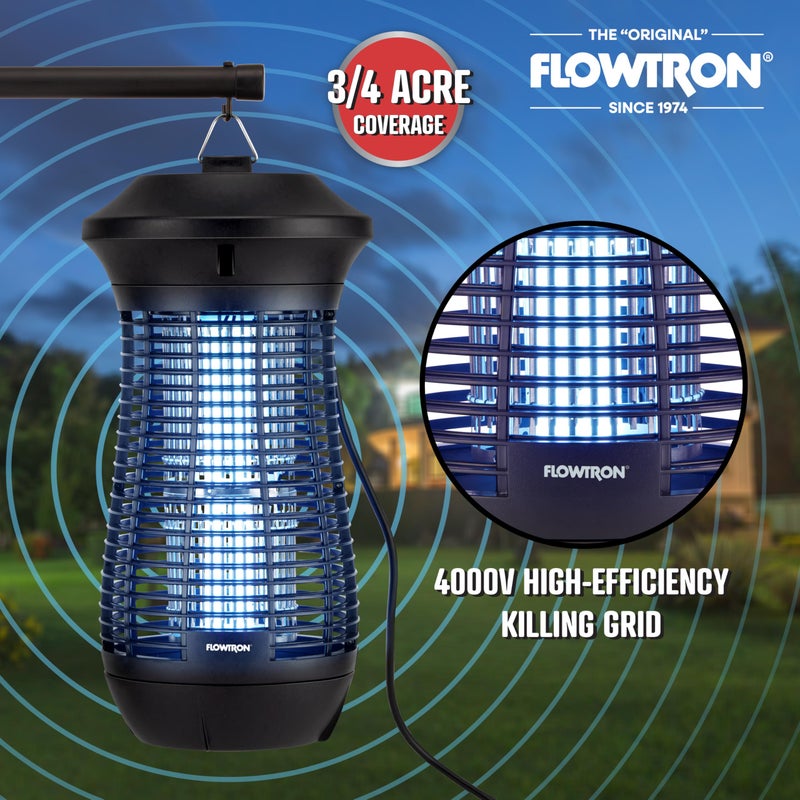 Flowtron Outdoor Bug Zapper | 4000 Volt Electric Insect Killer with Â¾ Acre Coverage | Non-Clogging Shock Grid | Kills Mosquitoes Flies & Flying Insects | Patio Deck Yard Camping | ETL Certified - Image 4