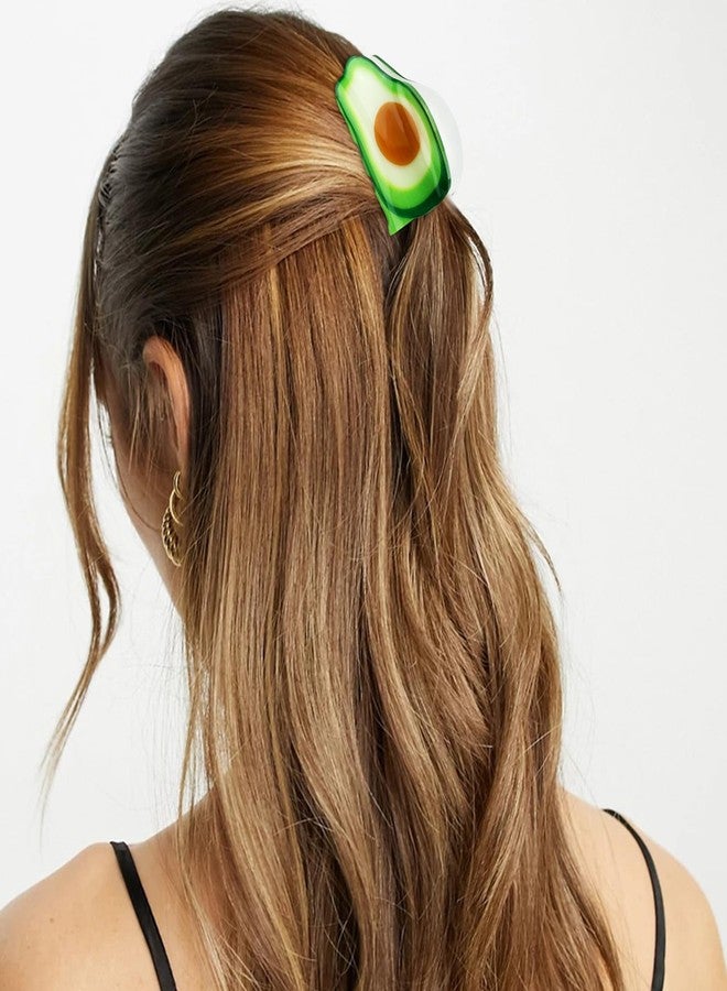 هابدو مشابك شعر هابدو على شكل أفوكادو، قطعة واحدة، إكسسوارات شعر لطيفة على شكل فاكهة للنساء والفتيات، مناسبة لتسريحة نصف مرفوعة، مشابك صغيرة مرحة، هدايا مثالية - Image 3