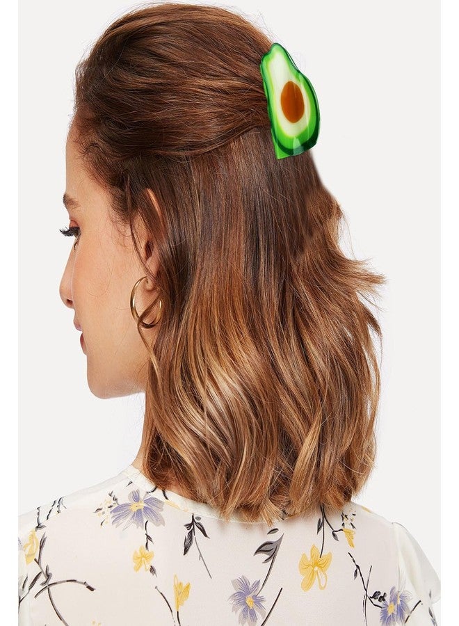 هابدو مشابك شعر هابدو على شكل أفوكادو، قطعة واحدة، إكسسوارات شعر لطيفة على شكل فاكهة للنساء والفتيات، مناسبة لتسريحة نصف مرفوعة، مشابك صغيرة مرحة، هدايا مثالية - Image 4