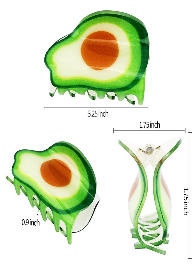 هابدو مشابك شعر هابدو على شكل أفوكادو، قطعة واحدة، إكسسوارات شعر لطيفة على شكل فاكهة للنساء والفتيات، مناسبة لتسريحة نصف مرفوعة، مشابك صغيرة مرحة، هدايا مثالية - Image 2