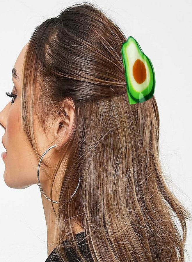 هابدو مشابك شعر هابدو على شكل أفوكادو، قطعة واحدة، إكسسوارات شعر لطيفة على شكل فاكهة للنساء والفتيات، مناسبة لتسريحة نصف مرفوعة، مشابك صغيرة مرحة، هدايا مثالية - Image 5