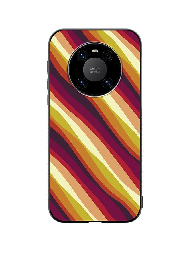 VR CREATIVE Protective Case Cover For Huawei Mate 40 Colorful With Curved Lines Pattern2 Design Multicolour - Image 1