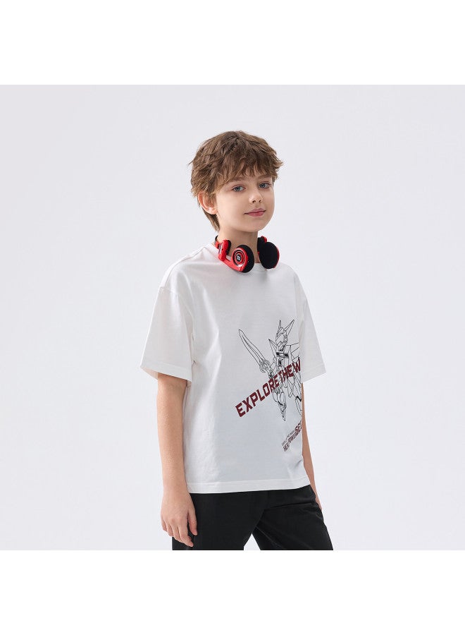 Balabala Moisture-wicking Quick-dry Cotton Parent-child T-shirt Boys' Short Sleeve Top 2025 Summer New Baby Kids Clothing - Image 4
