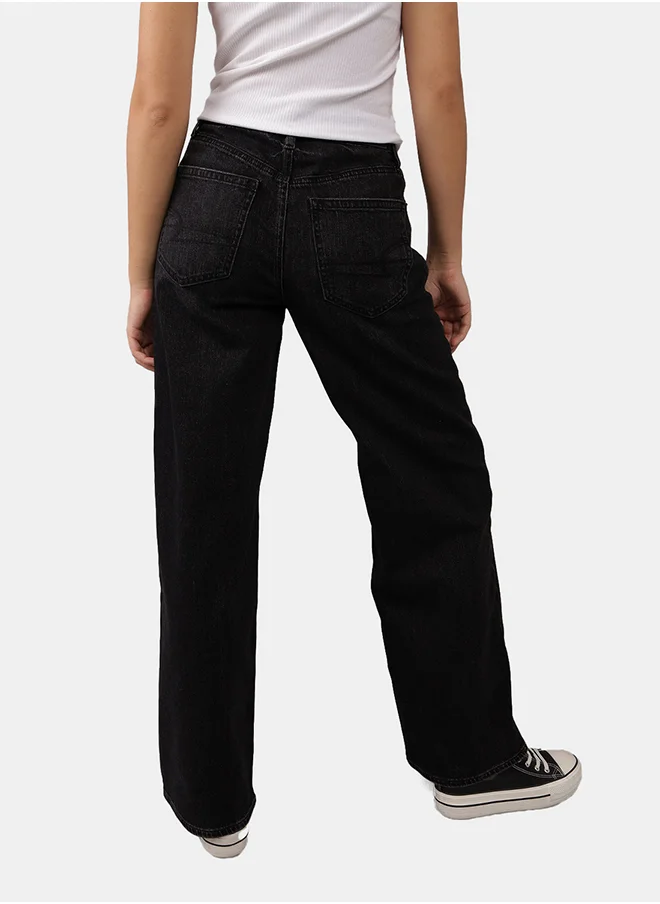 امريكان ايجل AE Strigid Super High-Waisted Baggy Wide-Leg Ankle Jean