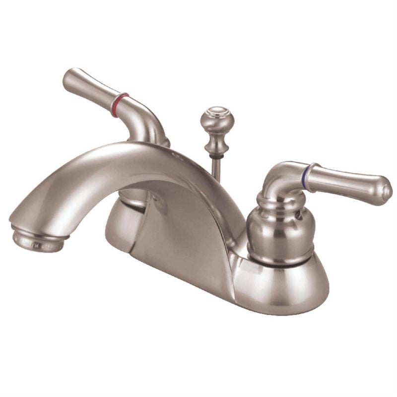 Kingston Brass KB2628B Naples 4-Inch Centerset Lavatory Faucet Brass Pop-Up, Brushed Nickel - Image 5