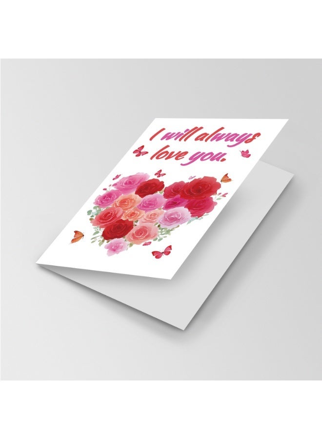 بطاقات تهنئة فارغة جميلة لعيد الحب والاستخدام اليومي -بطاقات "سوف أحبك دائما"، بطاقات عيد الحب، بطاقات الحب، بطاقات الشكر، بطاقات الذكرى السنوية، بطاقات الزفاف، بطاقات الرومانسية، بطاقات الحب، مناسبة للزوجات والأزواج والصديقات والأصدقاء -7"x4.7" (18"x12 سم) - Image 3