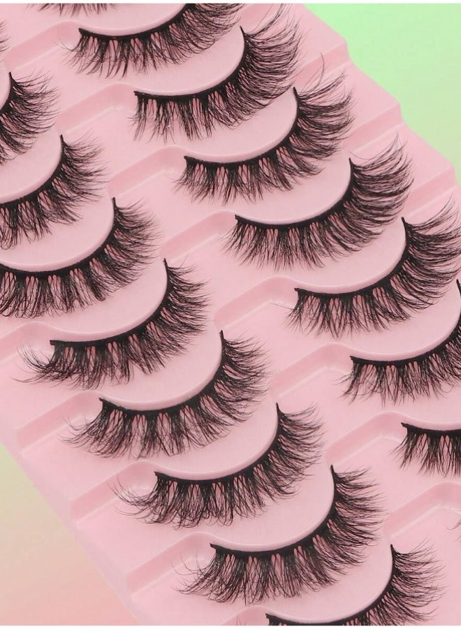 خاجول ١٠ أزواج رموش عيون القطبتصميم شريط خفي وأطوال متدرجة (١٤-٦ ملم)، تمنحكِ إطلالة طبيعية بكثافة مخملية. مثالية للاستخدام اليومي والمناسبات الخاصة. - Image 5