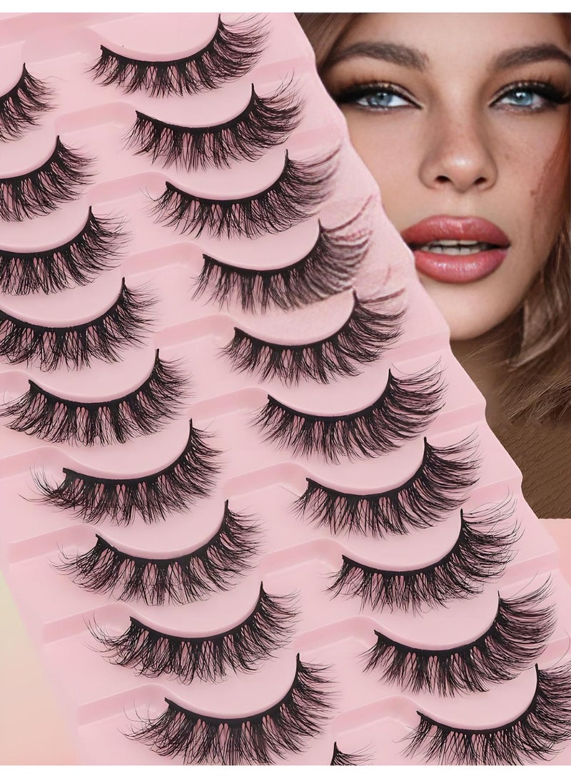 خاجول ١٠ أزواج رموش عيون القطبتصميم شريط خفي وأطوال متدرجة (١٤-٦ ملم)، تمنحكِ إطلالة طبيعية بكثافة مخملية. مثالية للاستخدام اليومي والمناسبات الخاصة. - Image 2