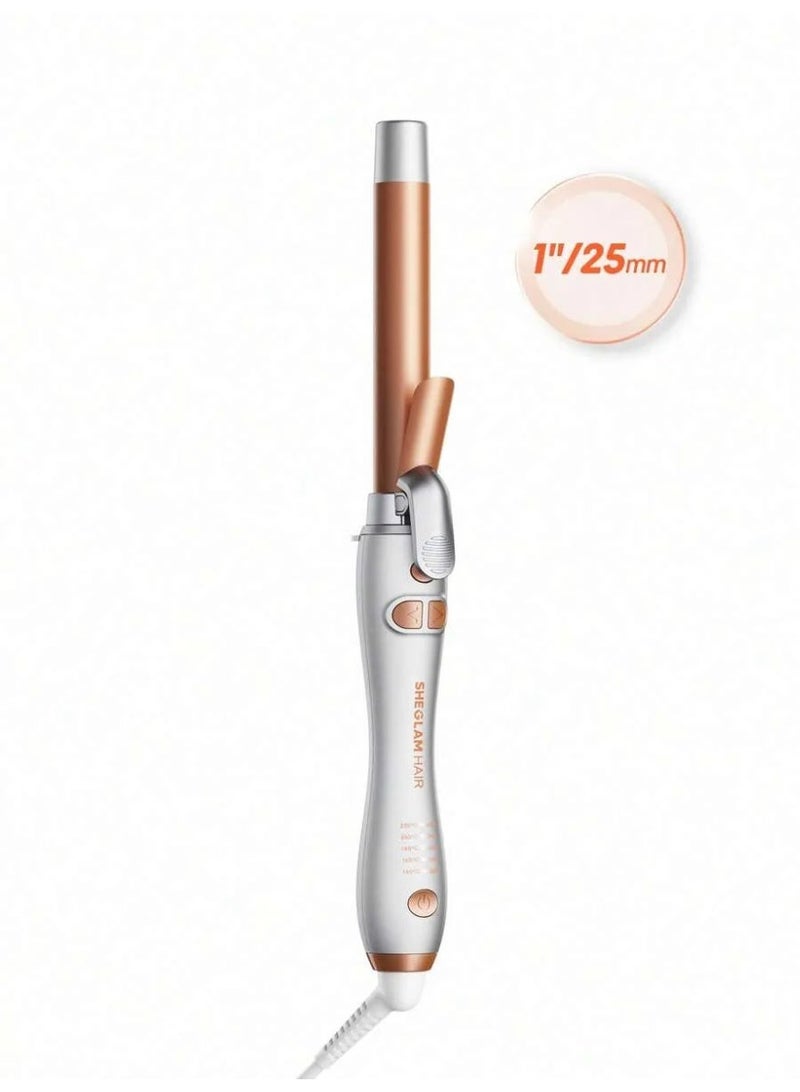 SHEGLAM Hair Professional Curling Iron Wand with Smart Sound Timer & 25mm Extended Barrel for Long Hair - Model SGH-RCI-01-25 - Image 1
