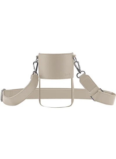 لوك Clay Beige Adjustable Vegan-Leather Loch Strap with Silver Detailing for 900/1200 ml Bottles