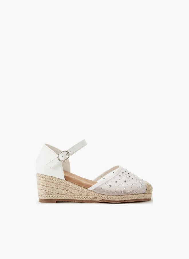 Peppermint Girls Wedge Heel Espadrille Sandals - Image 1