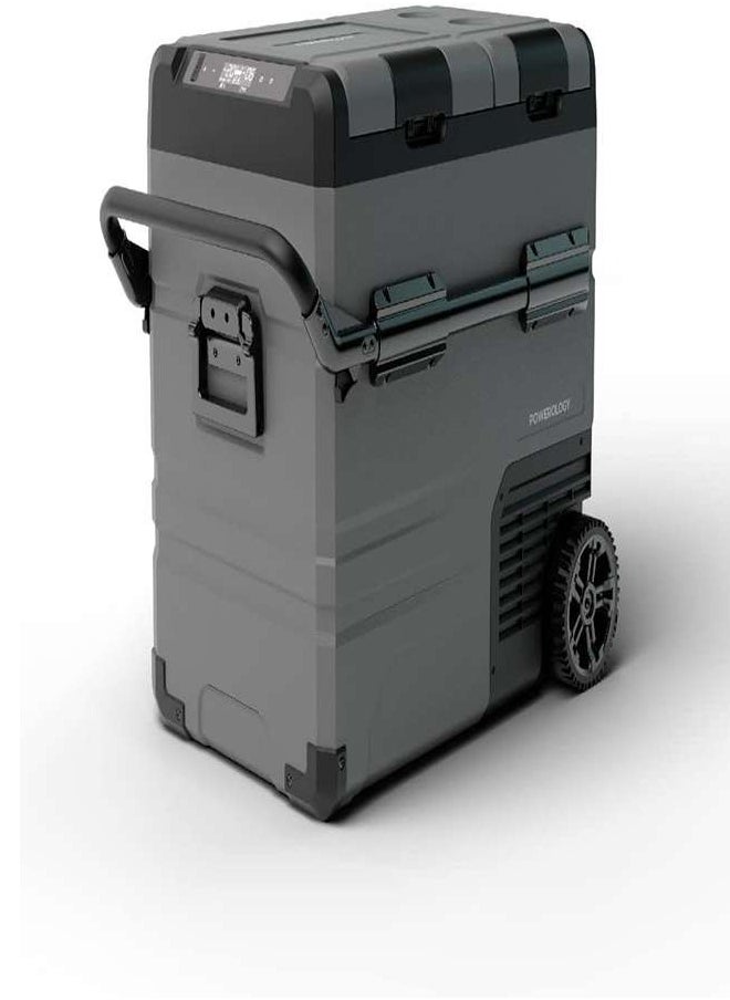 Powerology - 55L Smart Fridge & Freezer with Independent Dual Compartment, 15600mAh Li-ion Battery Up to 12H Battery Life, Low Energy Consumption, Heavy-Duty Handle, 20°C to 20°C Refrigeration Range - Image 1