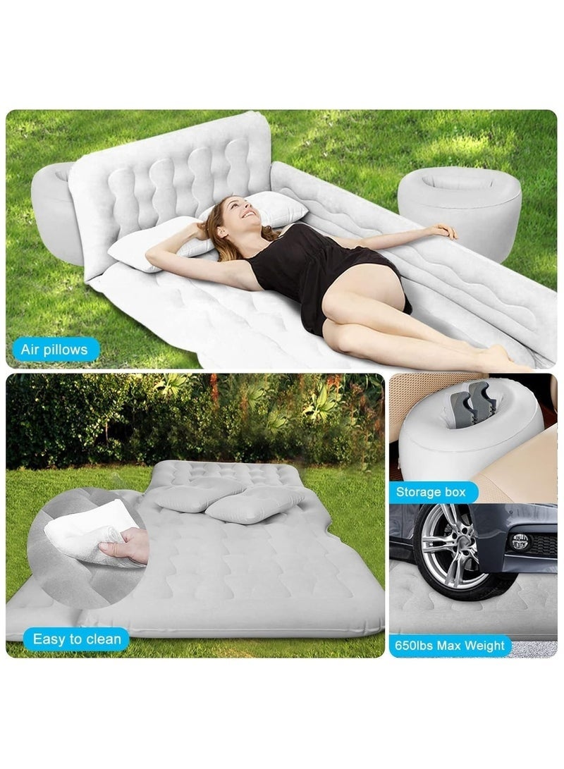 Bukela Car Air Mattress, Removable Grey Backseat Air Bed with Air-Pump, Portable Car Travel Couch with with Electric Air Pump and 2 Pillows for Travel, Hiking, Camping, Trip & Outdoor Activities - Image 2
