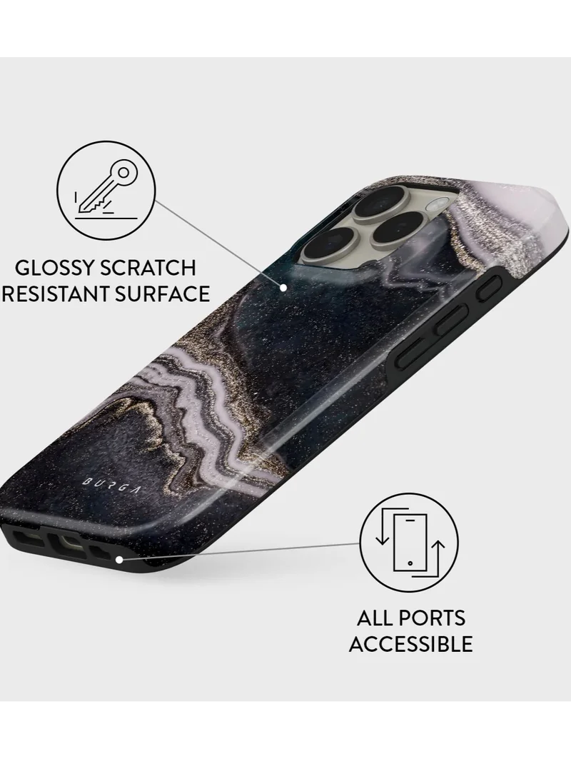 بورجا جراب iPhone 16 Pro Max، قطعتان من الغلاف الصلب + جزء داخلي من مادة TPU، ممتص للصدمات، يمكن الوصول إلى جميع المنافذ، إطار مرتفع لحماية الشاشة والكاميرا، طباعة عالية الجودة لا تتلاشى أبدًا، ليلة سحرية