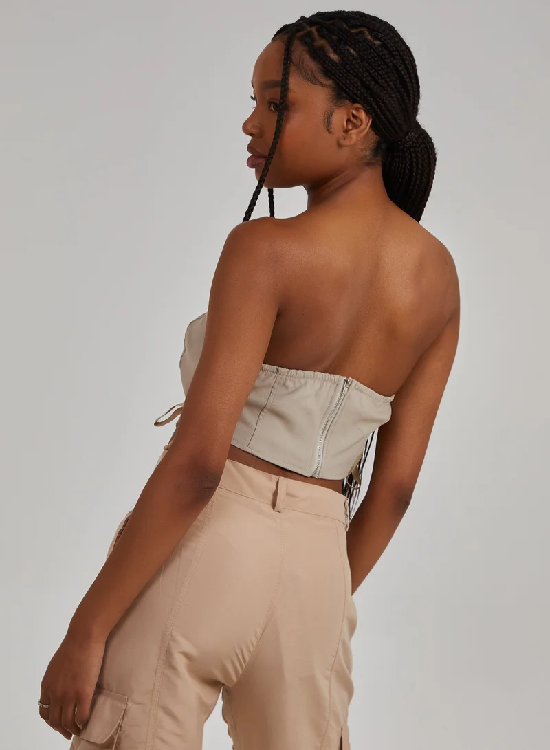 Pink Vanilla Cargo Lace Up Corset Top