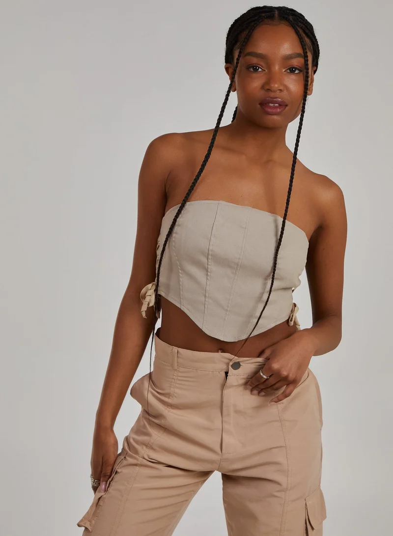 Pink Vanilla Cargo Lace Up Corset Top