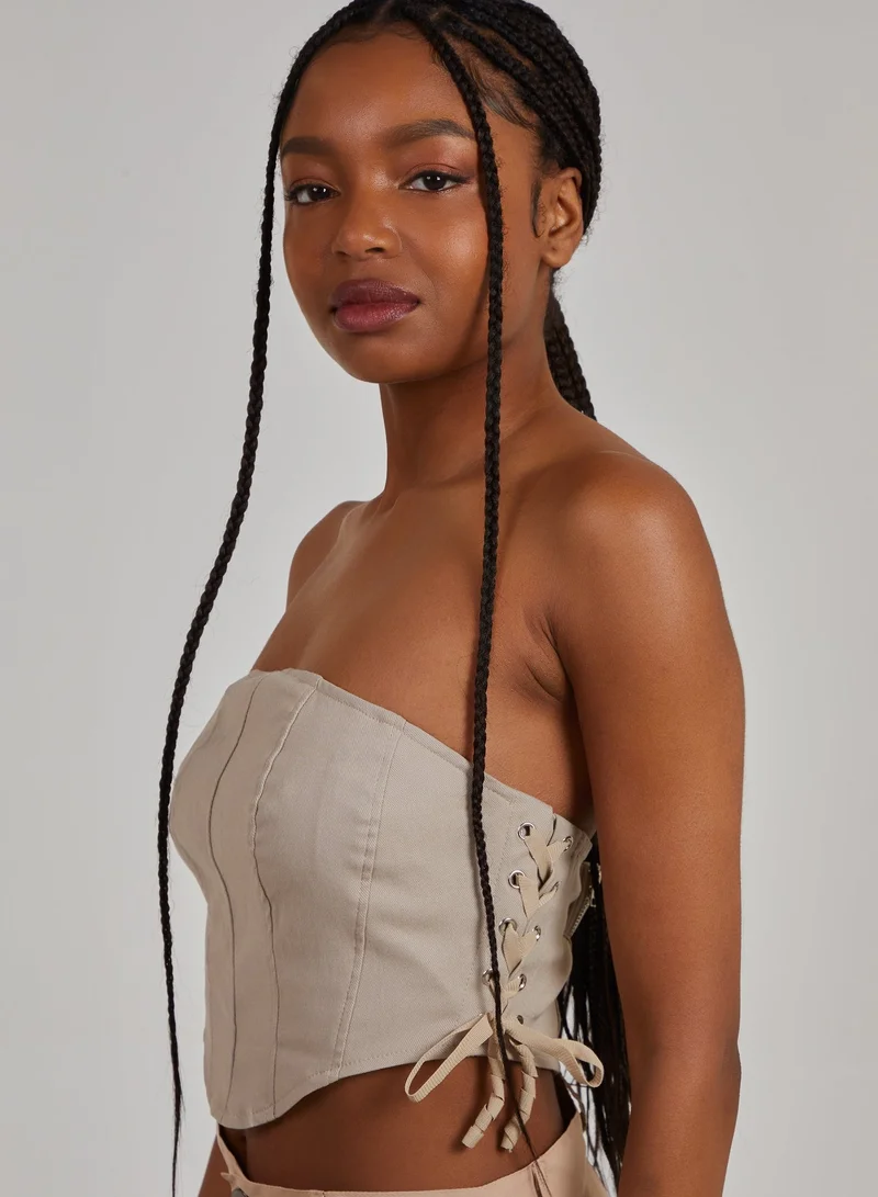 Pink Vanilla  Cargo Lace Up Corset Top for Women | Best Price UAE