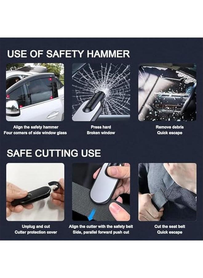HOOKOR Safety Hammer for Car, Glass Breaker with Seat Belt Cutter, Portable Window Breaking Rescue Escape Tool for Land and Underwater Emergency Situations  - Image 2
