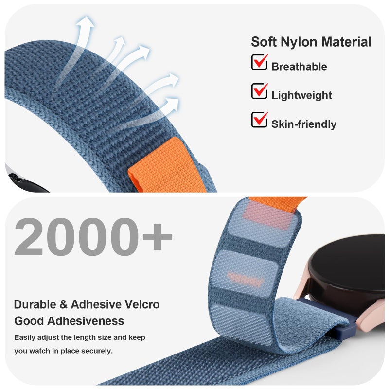 Meliya Bands Compatible with Garmin Vivoactive 4 / Venu 2 Watch Band Women Men, Soft Nylon Sport Replacement Strap for Garmin Venu 3, Vivoactive 4, Forerunner 745/265/255 Smart Watch - Image 3