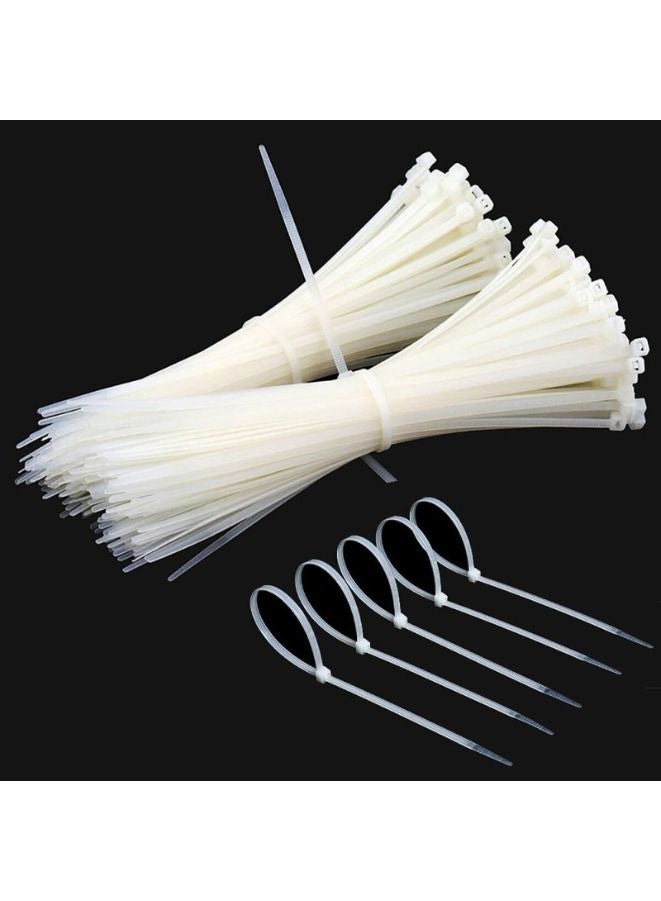 Professional Nylon Cable Ties 3x100mm - White Heavy Duty Zip Ties Pack of 100 - Industrial Strength Cable Management UAE  - Image 1