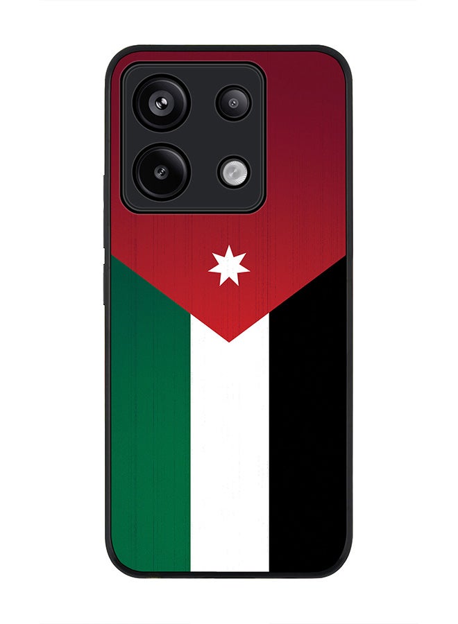 Stylizedd Rugged Black edge case for Poco X6 5G, Slim fit Soft Case Flexible Cover - Flag Of Jordan - Image 1