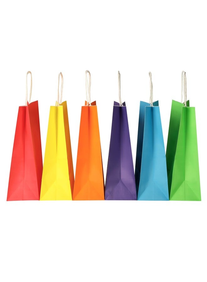 SUNCOLOR 24 Pack Rainbow Gift Bags with Handles – 8x4.5x10 Medium Bags for Shopping, Retail, DIY, Wedding, Party Favors & Special Occasions - Image 5