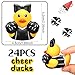 MiniInflat 24 Pcs Cheer Team Gifts Bulk Cheerleader Mini Rubber Ducks with Bows Cheer Party Favors Ducks Cheerleading Competition Gifts Accessories Goodie Bags Stuffers Party Decorations Black - Image 4
