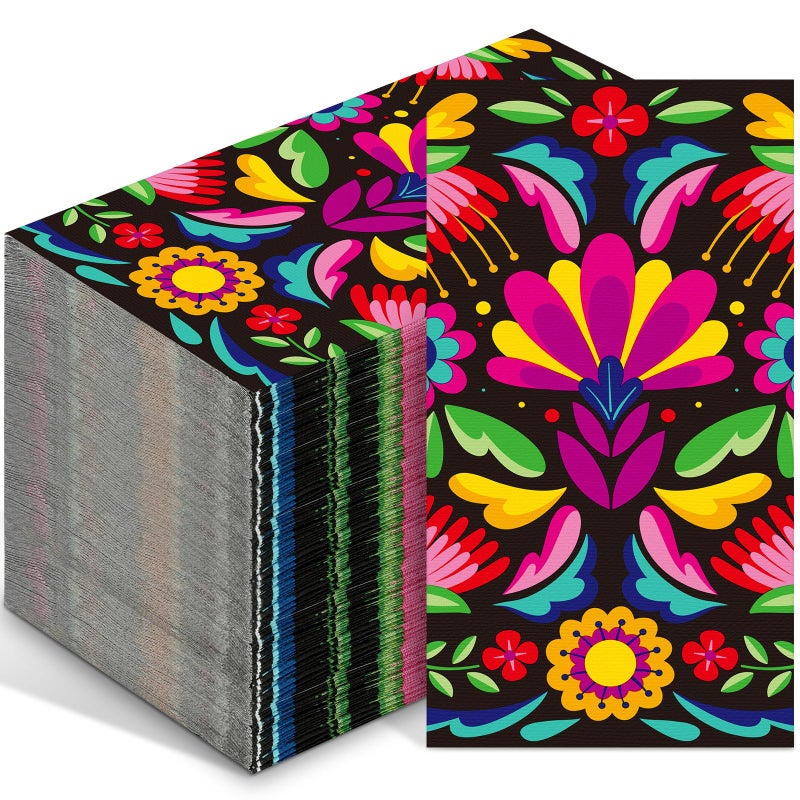 Tinlade Disposable Hand Napkins Guest Towels Disposable Bathroom Hand Napkins Guest Decorative Kitchen Towels for Party Dinners Wedding Bathroom(100 Pcs Novelty Flower) - Image 1
