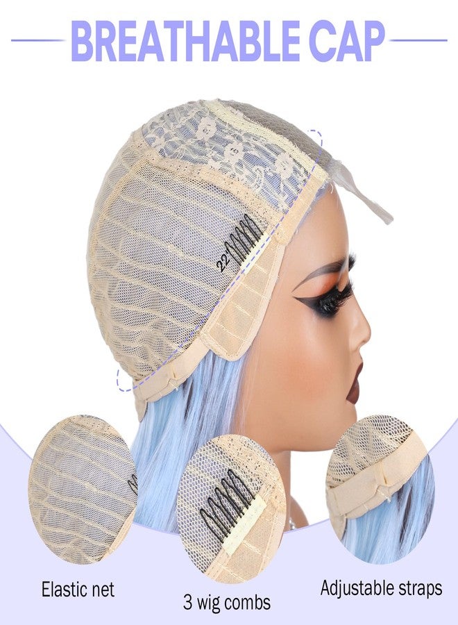 FAVE 26 Inches Light Blue Wig Long Wavy Blue Wig for Women Synthetic Blue Wig with 3D Full Wave Heat-Resistant Fiber Fashion Color for Cosplay&Daily Use（Mermaid Color） - Image 5