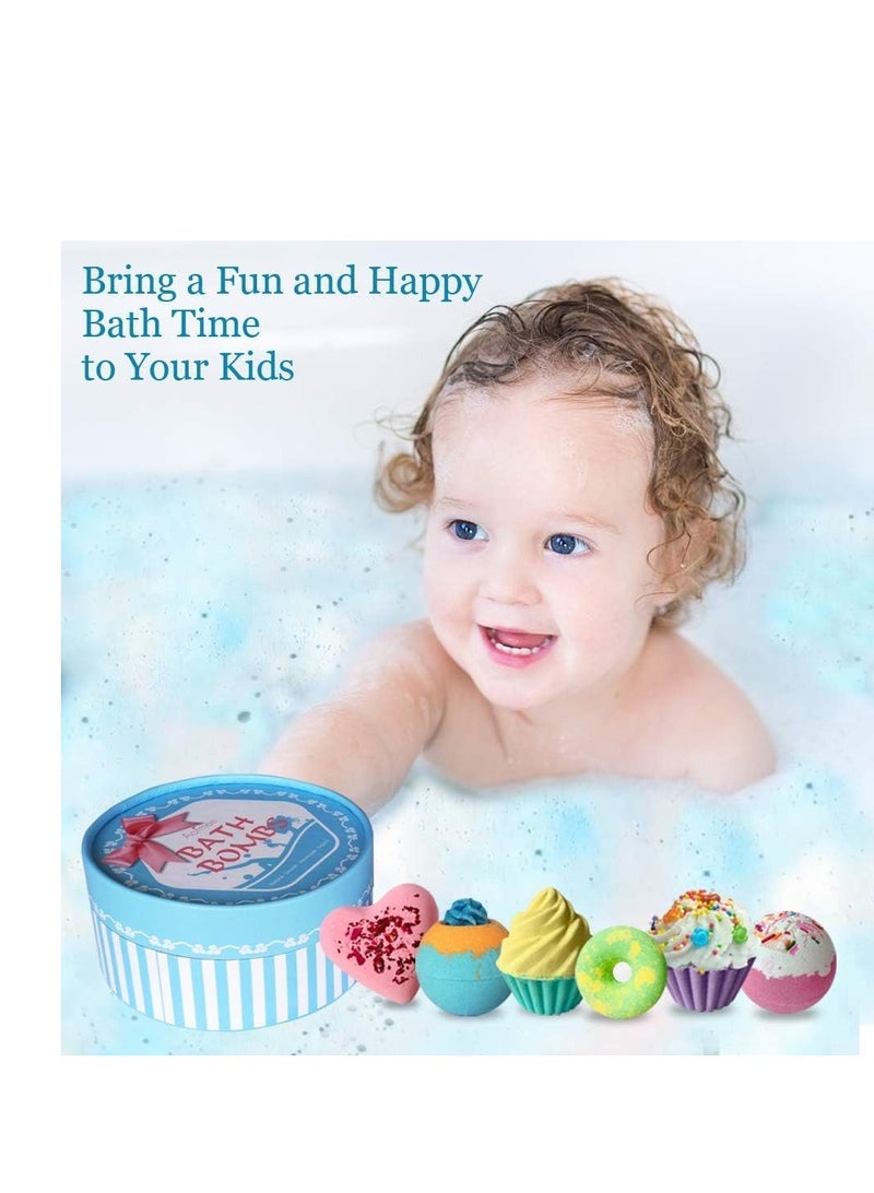 Aofmee Bath Bombs, 6pcs Bubble Bath Bomb for Girls, Handmade Fizzies Bathbombs for Women, Natural Organic Kids Spa Kit, Non Toxic Bath Kit for Teens, Gift Set for Birthday Christmas Easter