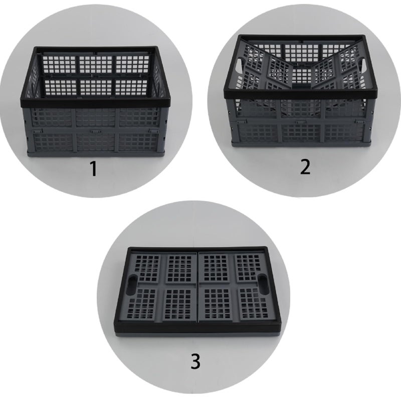 Hommp 3-Pack 34 L Plastic Collapsible Storage Crates, Large Stackable Folding Storage Crates - Image 4