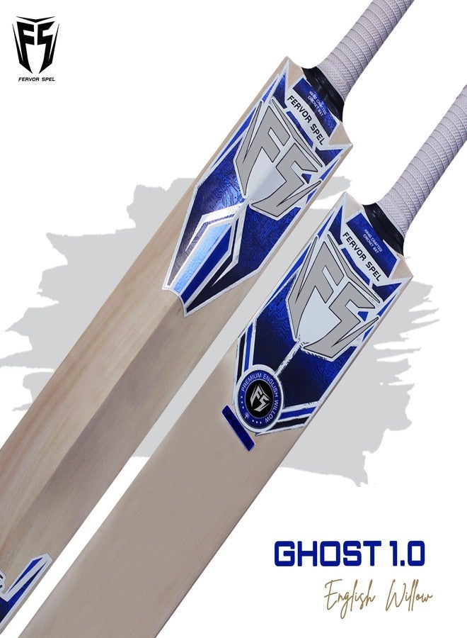 Fervor Spel FS Ghost 1.0 English Willow Grade 3 Cricket Bat | Professional Leather Ball Bat with Thick Edges, Extended Sweet Spot & Premium Cane Handle for Tournament Cricket (Size 6) - Image 2