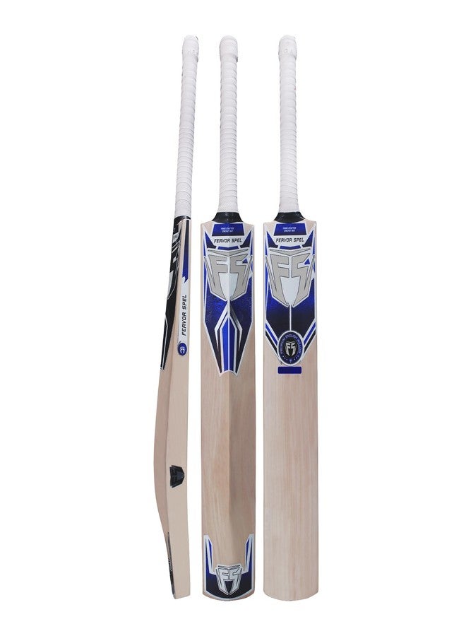 Fervor Spel FS Ghost 1.0 English Willow Grade 3 Cricket Bat | Professional Leather Ball Bat with Thick Edges, Extended Sweet Spot & Premium Cane Handle for Tournament Cricket (Size 6) - Image 1