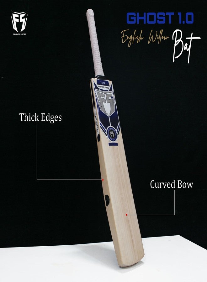 Fervor Spel FS Ghost 1.0 English Willow Grade 3 Cricket Bat | Professional Leather Ball Bat with Thick Edges, Extended Sweet Spot & Premium Cane Handle for Tournament Cricket (Size 6) - Image 5