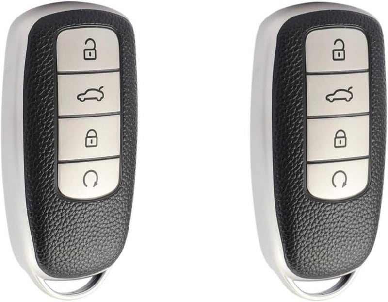 Smart Key Cover: Silver TPU 360-Degree Protection - Soft Non-Slip Grip Car Key Case for Chery Omoda 5, Tiggo 8 Pro, Tiggo 8 Plus - Image 2