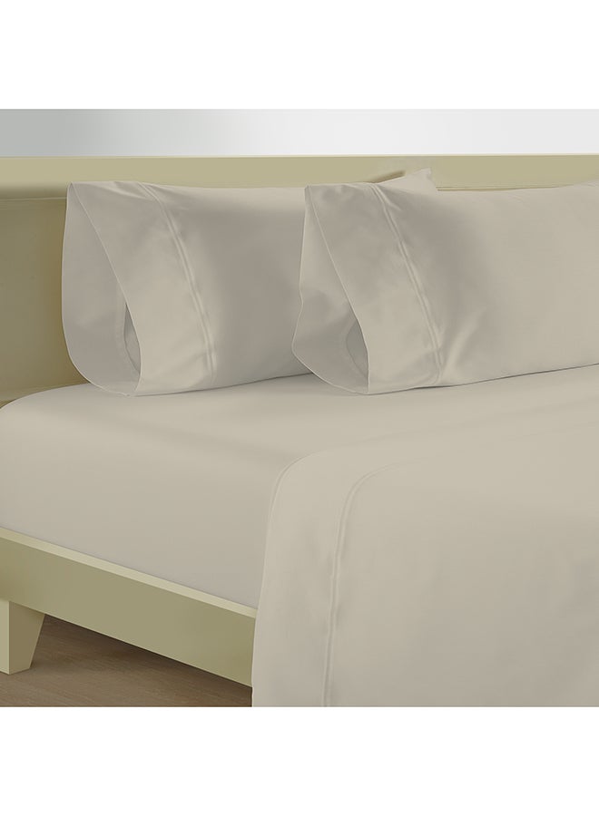 شرشف قطن بمطاط 200 خيط من كوتاج   120*200سم كريمي