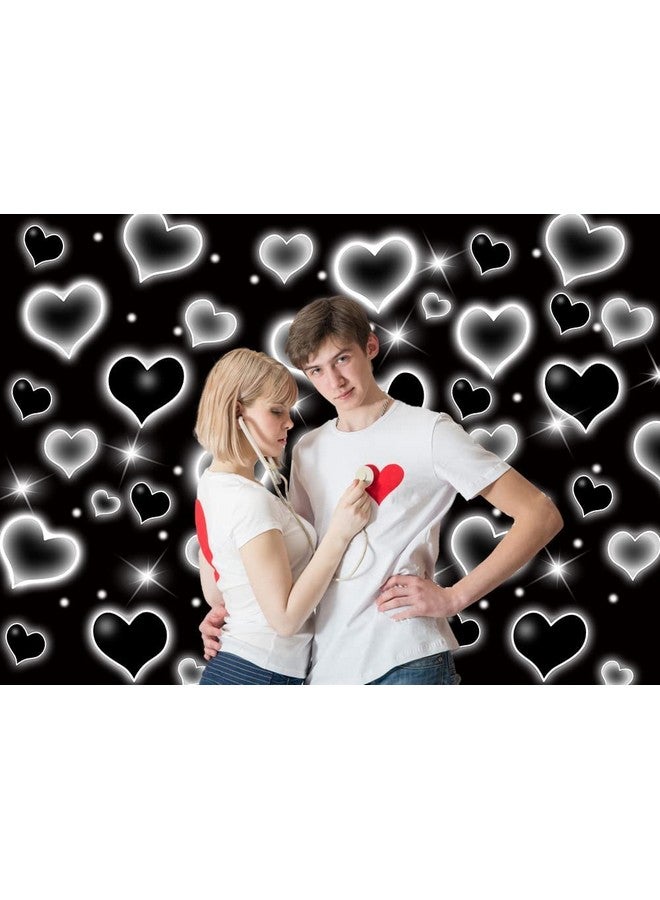 WANGRJ Black Heart Early 2000S Backdrop Love Heart 90S Old School Photography Background Sweet 16Th 18Th 21Th 30Th Women Men Happy Birthday Party Decoration 7X5Ft - Image 5