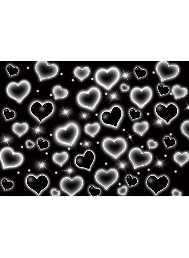 WANGRJ Black Heart Early 2000S Backdrop Love Heart 90S Old School Photography Background Sweet 16Th 18Th 21Th 30Th Women Men Happy Birthday Party Decoration 7X5Ft - Image 3