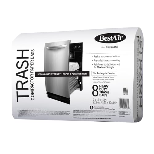 BestAir أفضل أكياس ضغط النفايات الثقيلة BestAir WMCK1335083 16 بوصة × 9 بوصة × 17 بوصة 24 حبة عبوة من 3 بني - Image 5