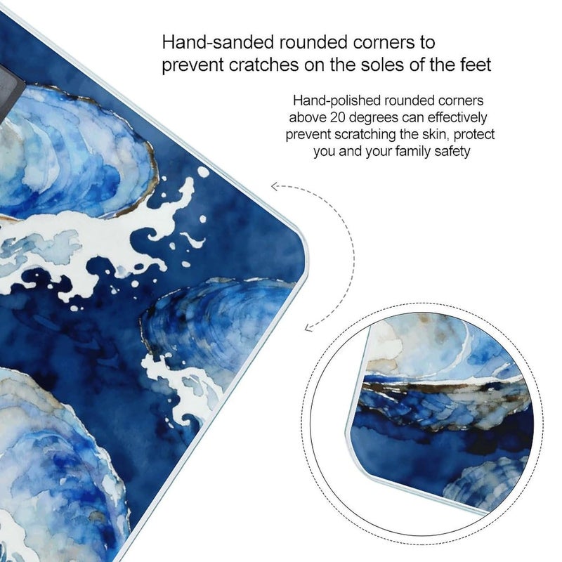 Blue Abalone Mollusk Shell Patten Weight Scale Household High Precision Digital Body Scale Cute Compact Slim Bathroom Scale Sleek Modern Personal Body Weighing Machine For Bedroom Kitchen And Bathroom - Image 4