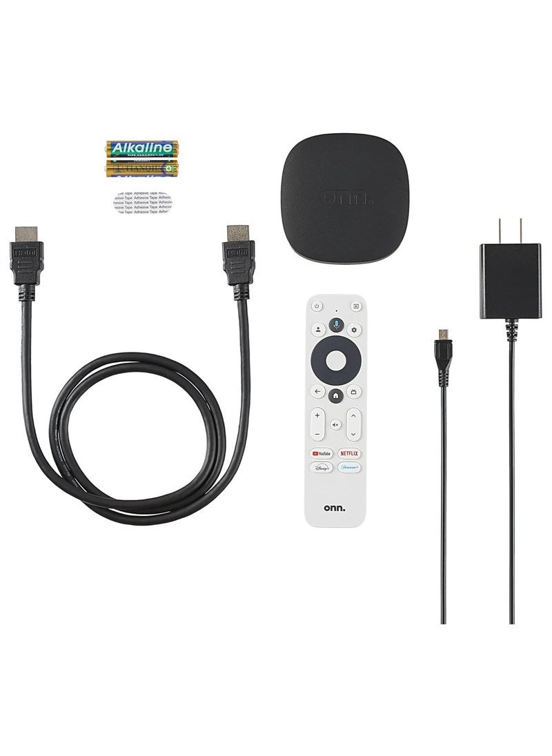 ONN - Google TV 4K UHD Streaming Box with Remote Control – 4K Resolution, Voice Search, Streaming Access, Google Assistant, HDMI Connectivity - Image 1