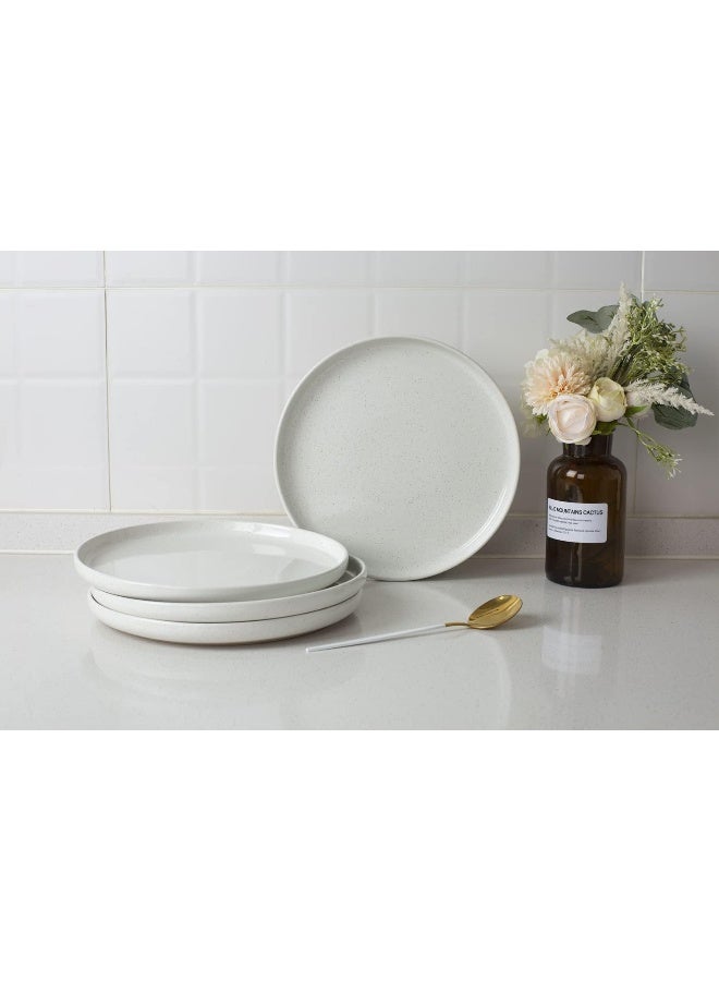 Famiware طقم أطباق عشاء من الخزف 6 قطع بحجم 10.25 بوصة، مقاومة للخدش، آمنة للاستخدام في الميكروويف وغسالة الصحون، بيضاء - Image 3