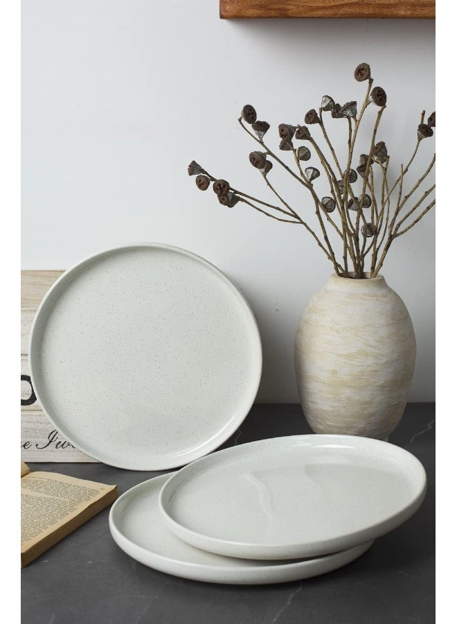 Famiware طقم أطباق عشاء من الخزف 6 قطع بحجم 10.25 بوصة، مقاومة للخدش، آمنة للاستخدام في الميكروويف وغسالة الصحون، بيضاء - Image 5