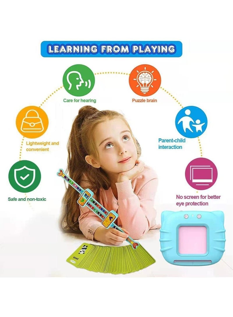 Kid Educational Montessori Preschool Animals Audible Flash Cards, 1 to 6 Years, 112 Pieces, Blue - Image 3