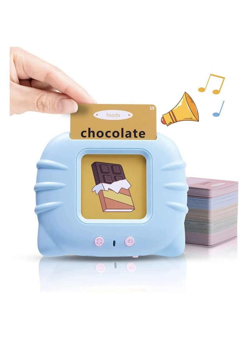 Kid Educational Montessori Preschool Animals Audible Flash Cards, 1 to 6 Years, 112 Pieces, Blue - Image 1