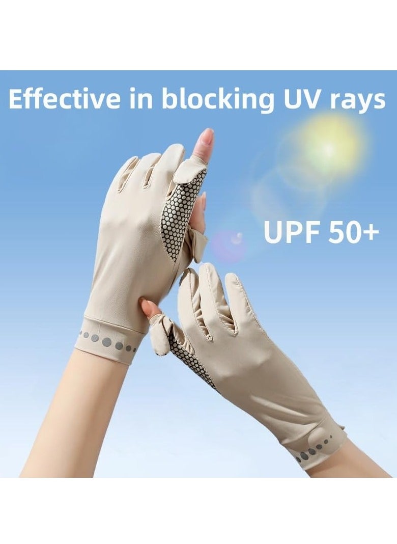 TRASSLE UV Sun Protection Gloves Women Non Slip Sun Gloves Driving Gloves Breathable Outdoor Cycling Gloves for Women,Full Finger Touchscreen Gloves  - Image 4