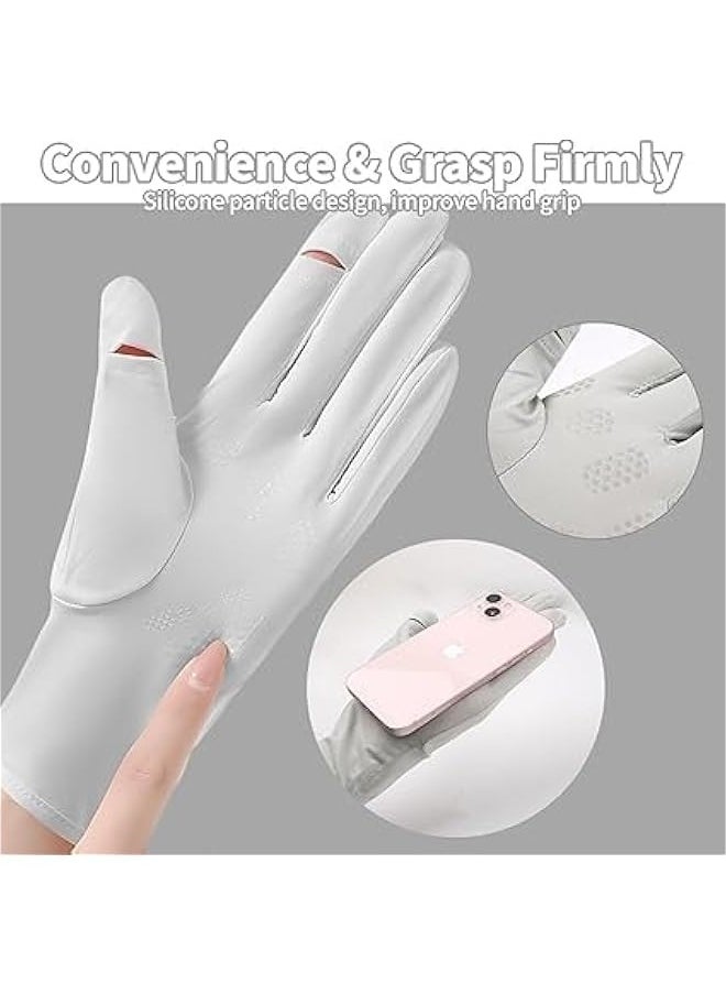 TRASSLE UV Sun Protection Gloves Women Non Slip Sun Gloves Driving Gloves Breathable Outdoor Cycling Gloves for Women,Full Finger Touchscreen Gloves  - Image 2
